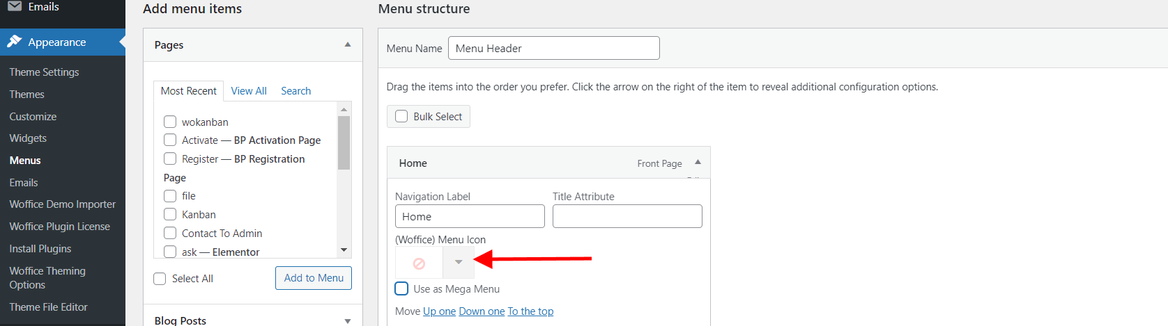 Enabling Menu Icons