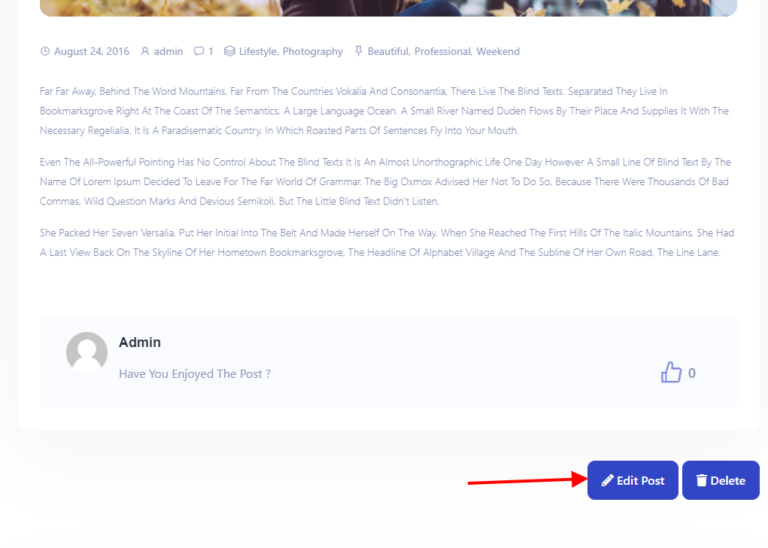 Editing elements from the front-end